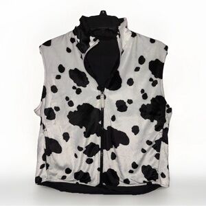 Reversible Cow Print Faux Fur Vest Montana Blues Jean Company Women’s Medium